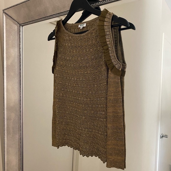 Kenzo Cold Shoulder Metallic Boucle Sweater - Picture 6 of 8